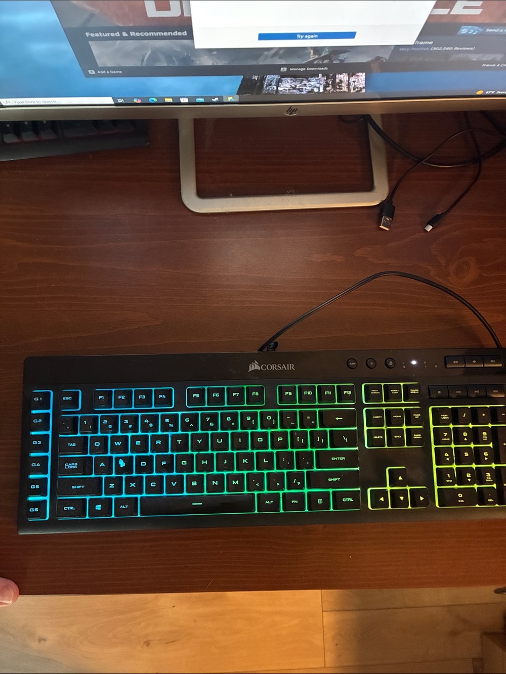 Corsair K55 RGB Black Wired Gaming  Keyboard with Backlighting
